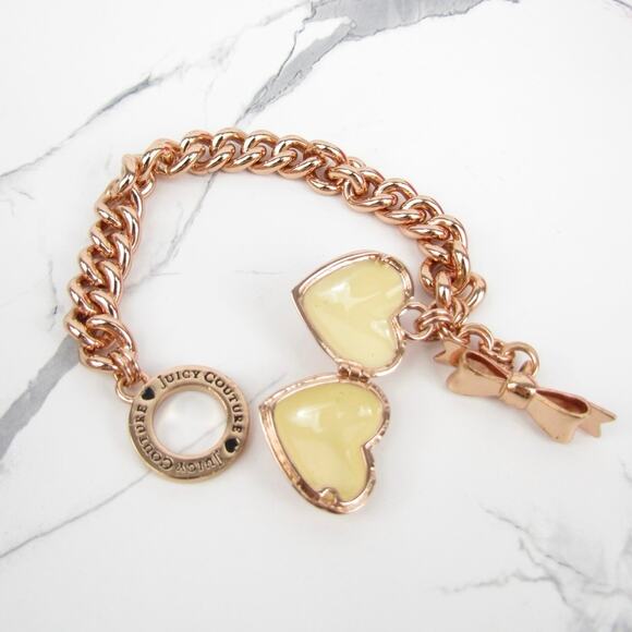 juicy Couture Bow Toggle Heart Crown Locket Bracelet - Picture 3 of 7